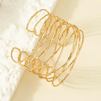 Simple Open-end Gold Plated Metal Bracelet