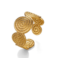 Simple Spiral Style 18K Gold Plated Stainless Steel Adjustable Opening Ring