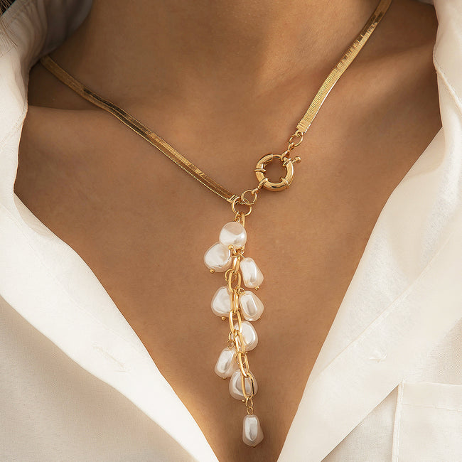 Simple Style Geometric Pearl Grape Branch Women's Necklace