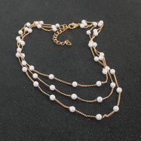 Simple Style Layered Small Pearl Necklace For Women