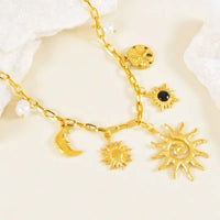SolarGlow Cuban Link Charm Necklace