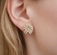 Sparkle Flower Korean Stud Earrings