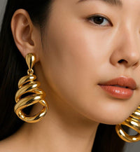 Spiral Design Long Earring