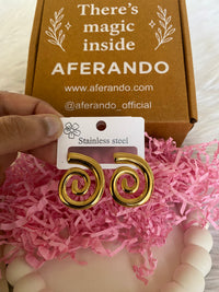 Gold Plated Stainless Steel Anti Tarnish Spiral Chunky Earrings