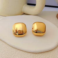 Anti-Tarnish Stainless Steel Square Shape 18K Gold Plated Statement Stud Earring
