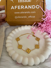 Stainless Steel Four Leaf Lucky Flower Bracelet