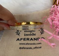 Stainless Steel Gold Plated Triple Lines American Diamond Bracelet