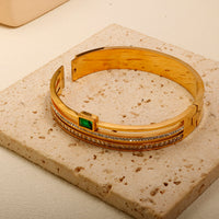 The Emerald Empress Triple-Layer Bangle