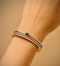 The Emerald Empress Triple-Layer Bangle