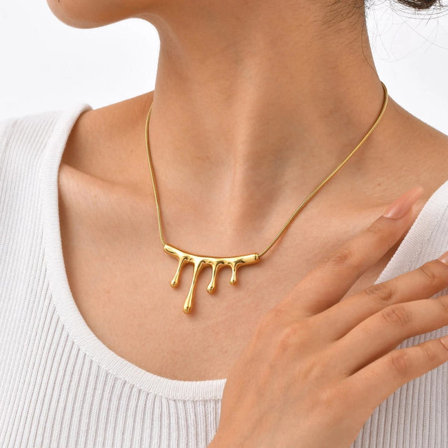 The Gilded Drip Statement Necklace