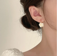 The Pearl Gardenia Drop Earrings