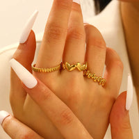 Trio Gleam Adjustable Ring Set