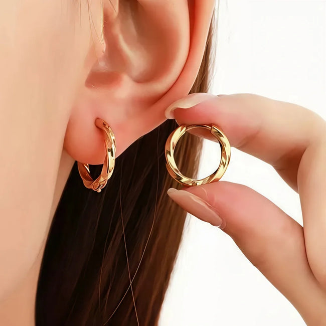 TwistLite – Anti-Tarnish Gold Hoop Earrings