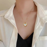 Anti-Tarnish Stainless Steel Two-Sided Heart Pendant Necklace – 18K Gold Plated