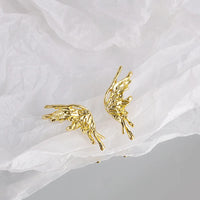 Vintage Style Butterfly Gold Plated Three-dimensional  Stud Earring