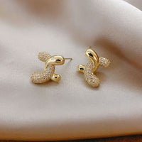 Vintage Style Simple Style C Shape Rhinestones Stud Earrings