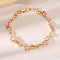 Viral Anti-Tarnish Pink Tulip Bracelet