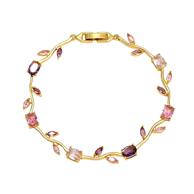 Viral Anti-Tarnish Tulip Bracelet (Pink, Purple & White)