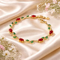 Viral Anti-Tarnish Tulip Bracelet (Red & Green)