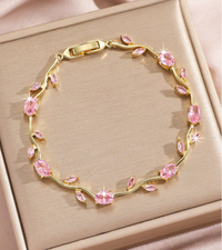 Viral Anti-Tarnish Pink Tulip Bracelet