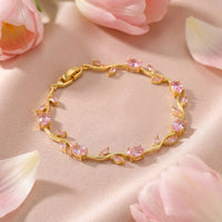 Viral Anti-Tarnish Pink Tulip Bracelet