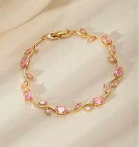 Viral Anti-Tarnish Pink Tulip Bracelet