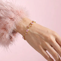 Viral Anti-Tarnish Pink Tulip Bracelet