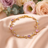 Viral Anti-Tarnish Tulip Bracelet (Pink, Purple & White)