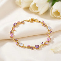Viral Anti-Tarnish Tulip Bracelet (Pink, Purple & White)