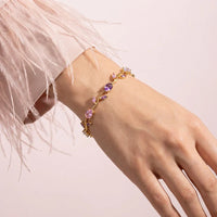 Viral Anti-Tarnish Tulip Bracelet (Pink, Purple & White)