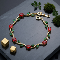 Viral Anti-Tarnish Tulip Bracelet (Red & Green)