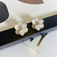White Color Flower Stud Earring For Women