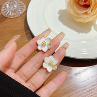 White Color Flower Stud Earring For Women
