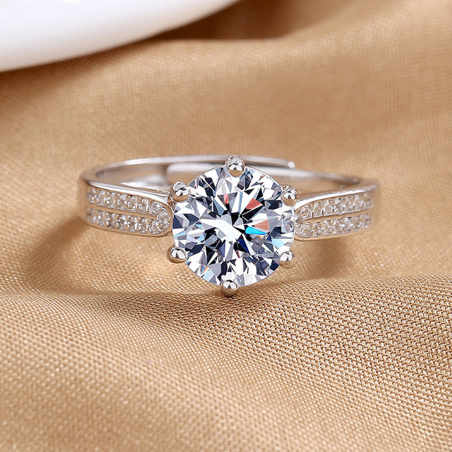 Zircon Diamond Engagement Ring