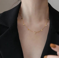 Anti-Tarnish 18K Gold Plated Dainty Crystal Dangling Minimal Necklace For Women — Daily Wear