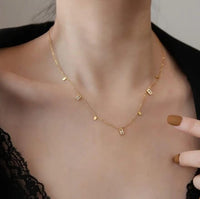 Anti-Tarnish 18K Gold Plated Dainty Crystal Dangling Minimal Necklace For Women — Daily Wear