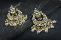 Gold Plated Kundan Pearl Chandbali Earring  for women