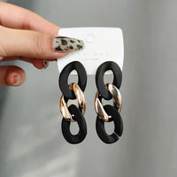 Black and Gold Chain Earring