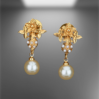 Gold Plated Beautiful top Earring With Pearl Drop