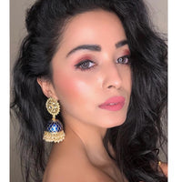 Deepika Padukone Inspired Blue Colored Hand Crafted Earring