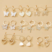 Combo Set Of Nine Small Hoop Earrings
