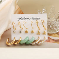 Aferando Gold Plated Hoop and Stud Earring Combo Set