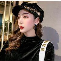 Elegant Black Pearl Drop Earrings for Women - Aferando