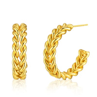 Gold Color Twist Braided Hoop Earring For girls and Women
