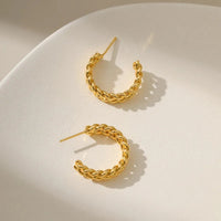 Gold Color Twist Braided Hoop Earring For girls and Women