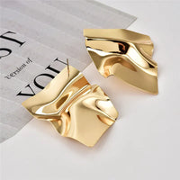 Irregular Concave Surface Stud Earrings