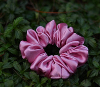Aferando Onion Pink Color Premium Satin Scrunchie Regular Fluffy  Size - Soft & Silky Hair Accessory