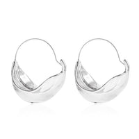 Aferando Silver Plated Metal Flower Basket Irregular Earrings For Women