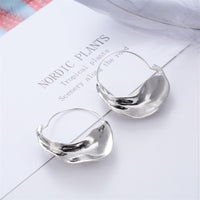 Aferando Silver Plated Metal Flower Basket Irregular Earrings For Women