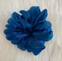 Aferando Blue Organza Scrunchie XL Size , Elegant Hair Accessory